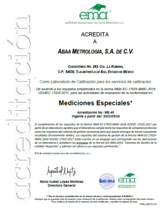 laboratorio calibracion acreditado mediciones especiales ema